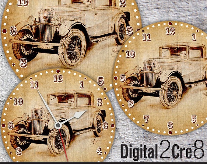 Vintage old car Face - 12" and 8" Digital Downloads - DIY - Printable Image - Iron On Transfer - Wall Decor - Crafts - jpg+pdf