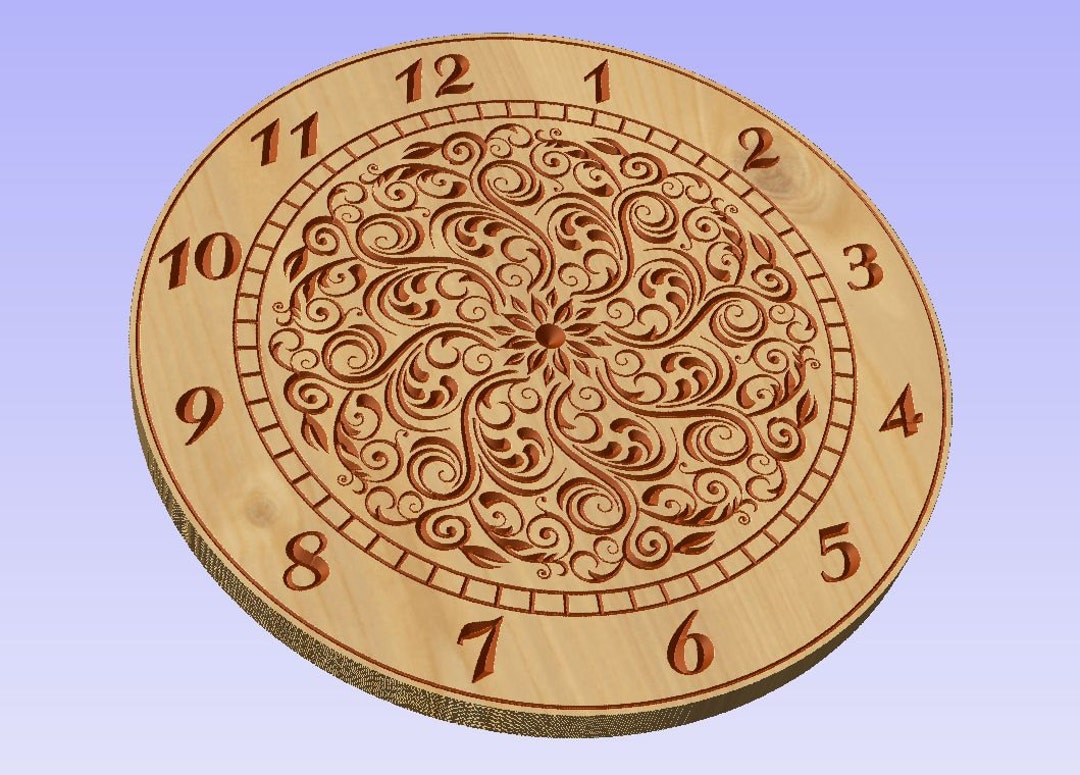 Clock Face Vector File (eps) for V-bit Cnc Carving - Etsy