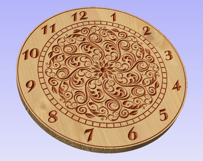 Clock face vector file (eps) for V-bit cnc carving
