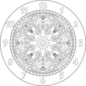 Clock face vector file (eps) for V-bit cnc carving