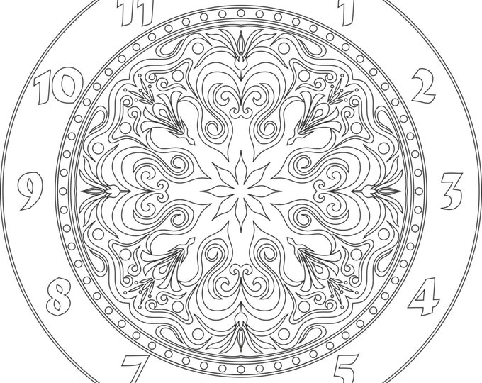 Clock face vector file (eps) for V-bit cnc carving