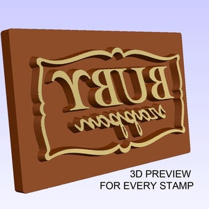 Personalized soap stamp to imprint custom logo or graphic. Crisp and Clear, sharp edges, durable hardwood handle. image 4