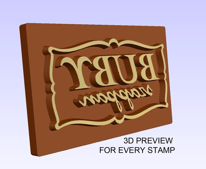 Personalized soap stamp to imprint custom logo or graphic. Crisp and Clear, sharp edges, durable hardwood handle. image 4