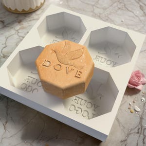Silicone Soap Mold with Custom Logo - octagon shape personalized mold