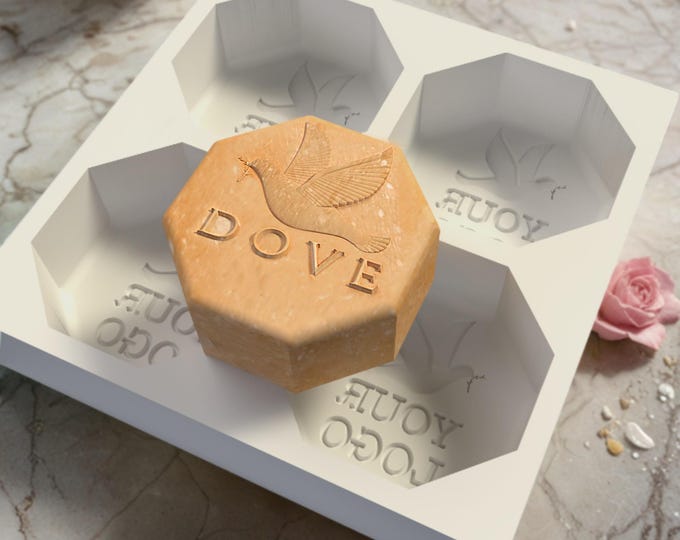 Silicone Soap Mold with Custom Logo - octagon shape personalized mold