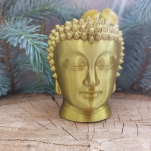 Buddha Mini Übertopf, Kopftopf Gold