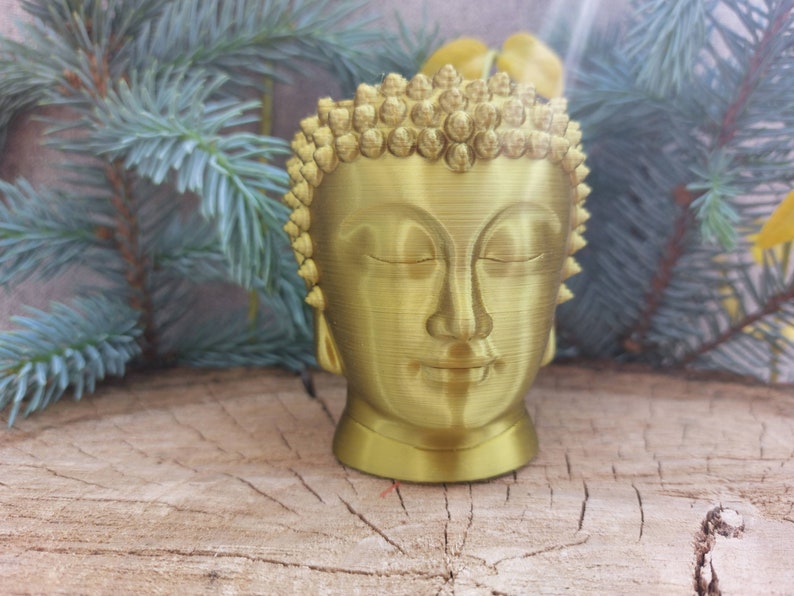 Buddha Mini Übertopf, Kopftopf Gold