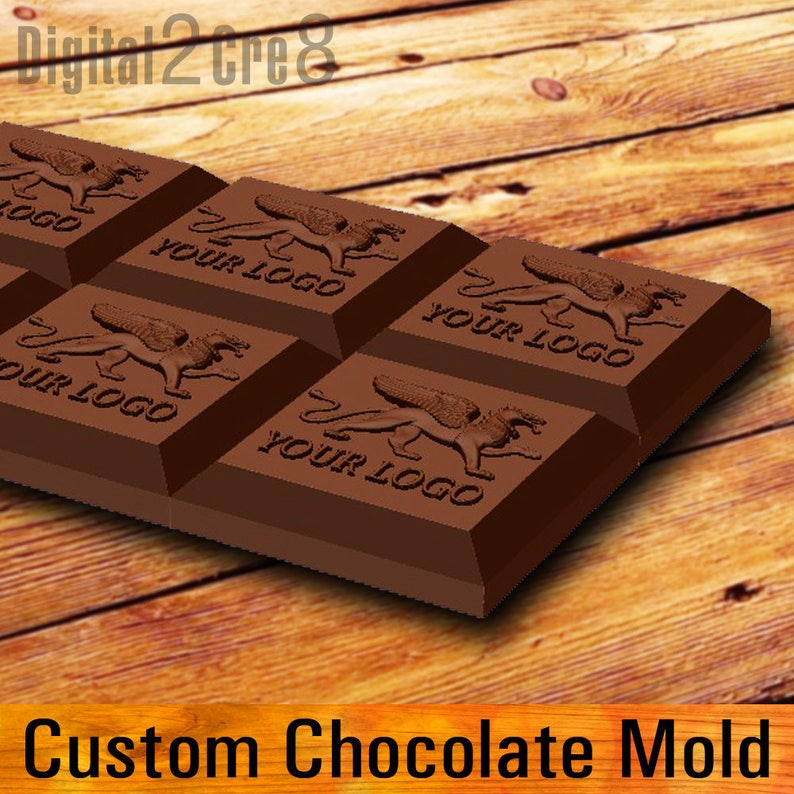 Customize chocolate mold Giant chocolate bar 7 oz personalized custom logo silicone mold image 4