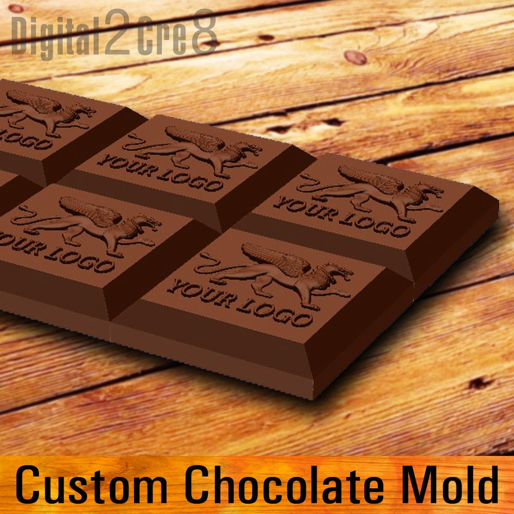 70mL Chocolate Bar Mold - Cutom Logo - 10 cavities