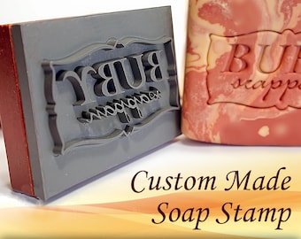 Custom SOAP STAMP, acrylic stamp, personalized cookie stamp, soap mold seal resin, pottery stamp under 3" - seifenstempel