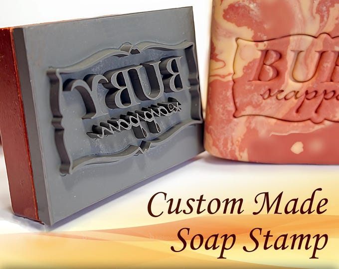Custom SOAP STAMP, acrylic stamp, personalized cookie stamp, soap mold seal resin, pottery stamp under 3" - seifenstempel