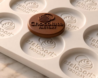 Custom Logo Silicone Mold, Personalized 24-Cavity Chocolate & Candy Maker, Corporate Gift, Wedding Favor