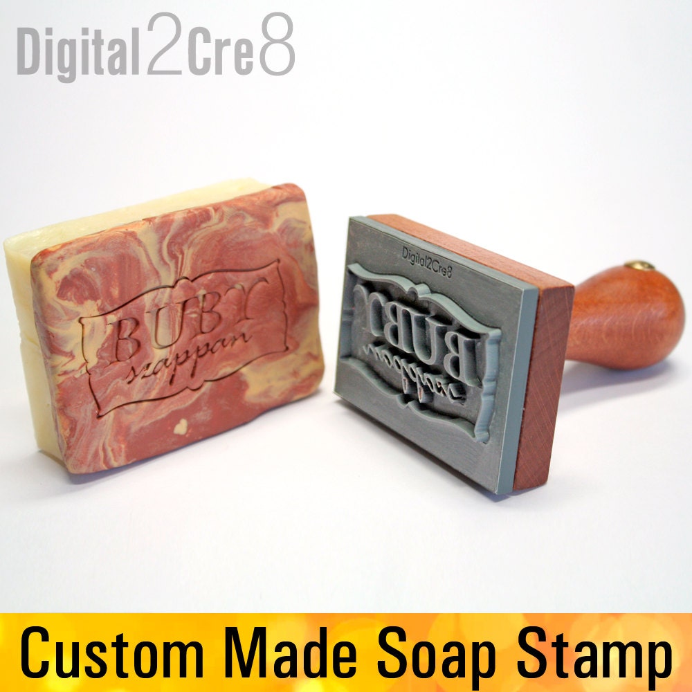 Personalized Soap Stamp to Imprint Custom Logo or Graphic. Crisp