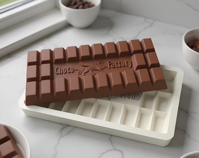 Custom chocolate bar mold – Personalized silicone mold with logo – Candy or cake mold gift