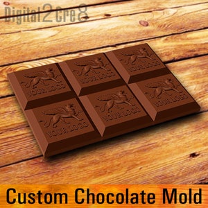 Customize chocolate mold - Giant chocolate bar 7 oz - personalized custom logo silicone mold