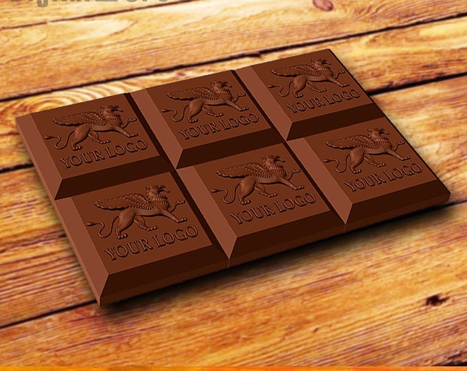 Customize chocolate mold - Giant chocolate bar 7 oz - personalized custom logo silicone mold