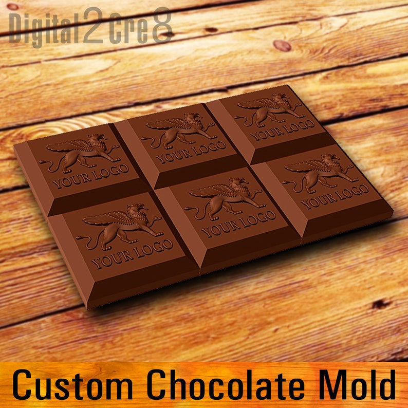 Customize chocolate mold Giant chocolate bar 7 oz personalized custom logo silicone mold image 1