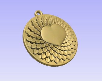 Round Heart Pendant 3D Model (STL)