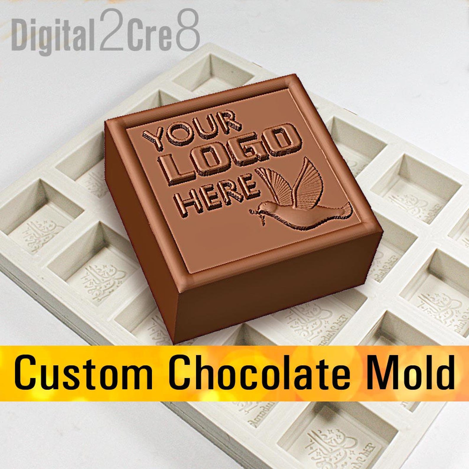 Custom Logo Chocolate Mold. Personalized Silicone Mold With Etsy