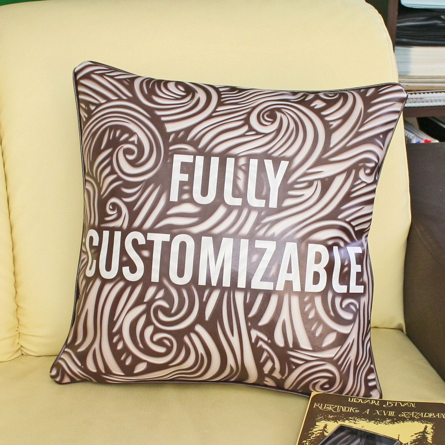 Custom pillow fully printable faux Leather Pillow Cover Etsy