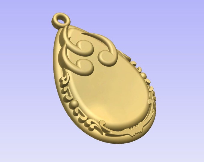 Stl 3d models of DROP SHAPED PENDANT for cnc carving vectric aspire cut3d artcam 3d printer