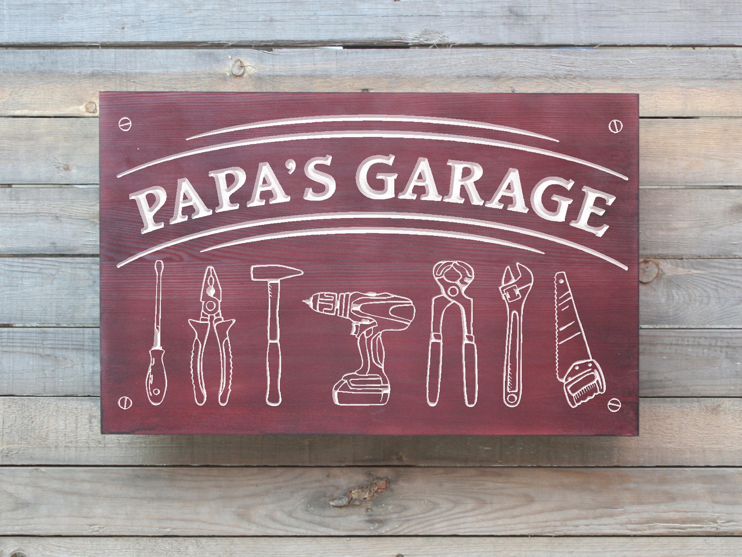 Papa's Garage Garage Sign Gifts for Him Gifts for Dad Gifts for