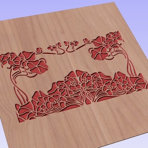 Floral vector file (eps) for V-bit cnc carving