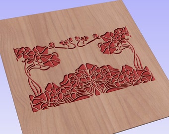 Floral vector file (eps) for V-bit cnc carving