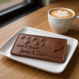 Custom Chocolate Bar Mold with Personalized Logo or Text – Wedding Favor Silicone Mold Gift for Anniversary, Couples or Valentine’s Day