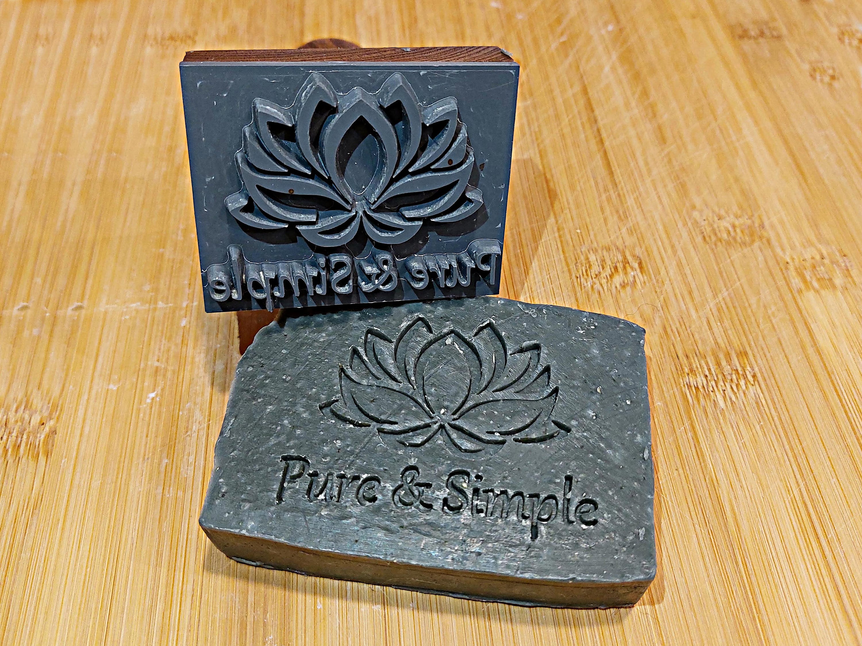Personalized Soap Stamp to Imprint Custom Logo or Graphic. Crisp