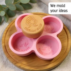 Personalized Round Soap Mold – Custom Circle Silicone Mold for Logo Design | Handmade Soap Making Mold, Wedding & Gift Supplies