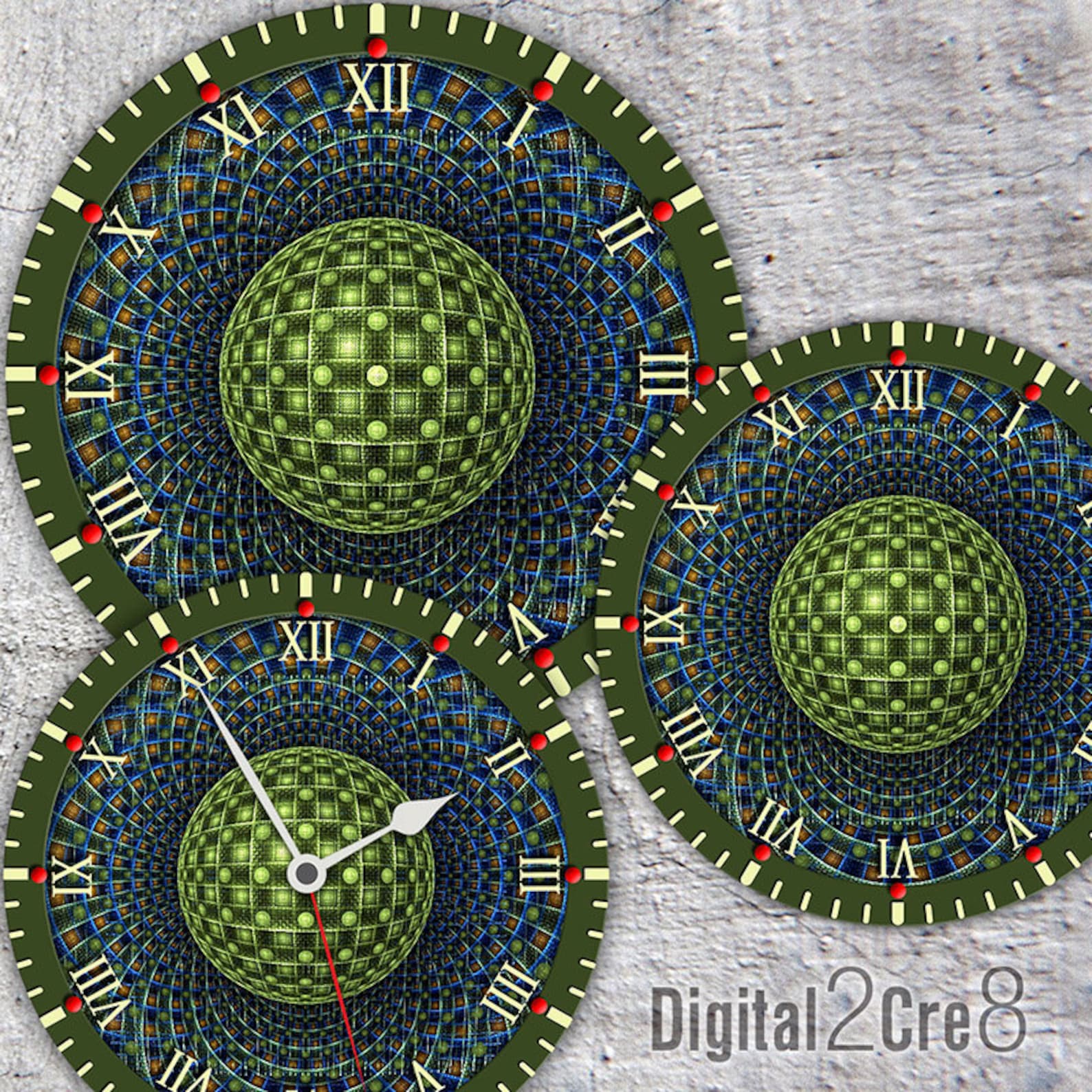 Large Clock Face 12 and 8 Digital Downloads | Etsy