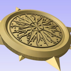 Stl 3d Model of COMPASS SHAPED PENDANT or Decoration for Cnc Carving ...