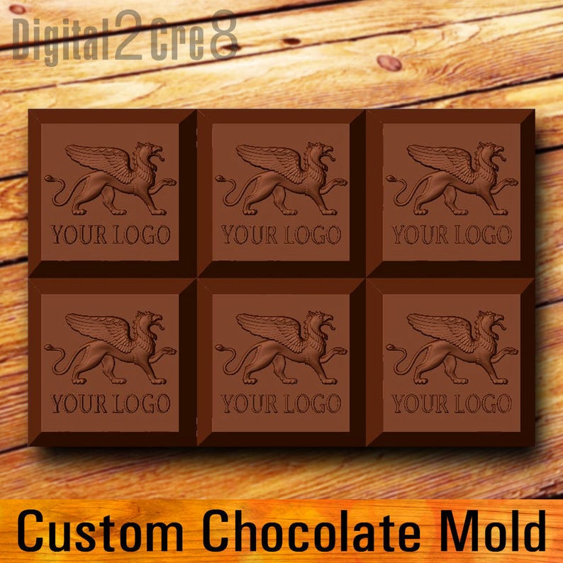 Customize chocolate mold Giant chocolate bar 7 oz personalized custom logo silicone mold image 2