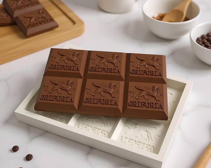 Custom Logo Chocolate Bar Mold – Giant Personalized Silicone Mold for Candy, Gifts, Baking