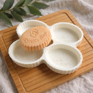 Custom Logo Soap Mold, Personalized Business Silicone Mould, 4 Cavity Oval Fluted Craft Supply, Pro Cold Process Melt Pour Bar Tool