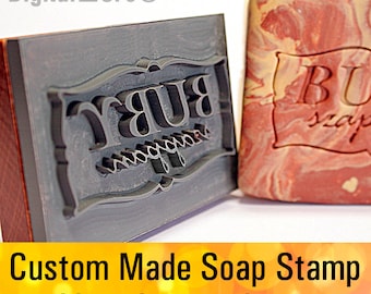 Custom made SOAP STAMP, acrylic stamp, personalized cookie stamp, soap mold seal resin DIY handmade under 3" - seifenstempel