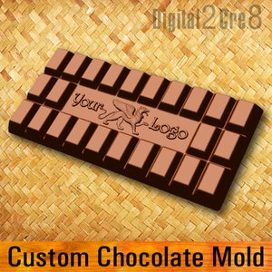 Custom chocolate bar mold, custom logo silicone mould also usable for candy, cake.