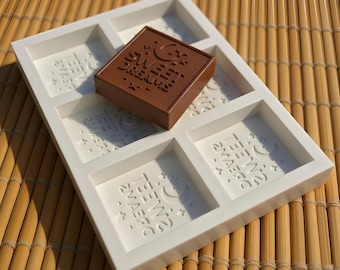 Custom Silicone Mold for Chocolate - Personalized Logo Candy Mold - 6 Cavity Custom Mold for Wedding Chocolate, Soap or Treats