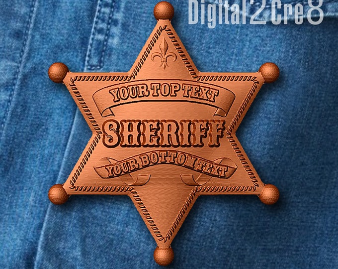 Chocolate mold customizable Sheriff star shaped  - personalized custom logo silicone mold