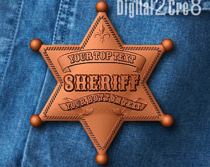 Chocolate mold customizable Sheriff star shaped  - personalized custom logo silicone mold