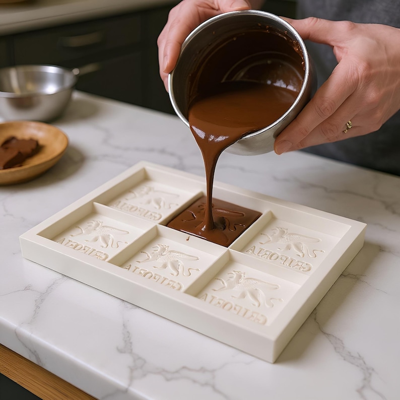 Custom Logo Chocolate Bar Mold – Giant Personalized Silicone Mold for ...
