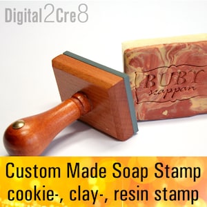 Custom made SOAP STAMP, acrylic stamp, personalized cookie stamp, soap mold seal resin DIY handmade under 3 seifenstempel image 6