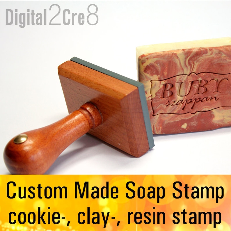 Custom made SOAP STAMP, acrylic stamp, personalized cookie stamp, soap mold seal resin DIY handmade under 3 seifenstempel image 6