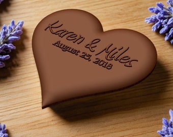 Personalized Heart Chocolate Mold, Custom Names Date Silicone Mould, Valentine Romantic Anniversary Candy Mold, Engraved Wedding Favor Gift