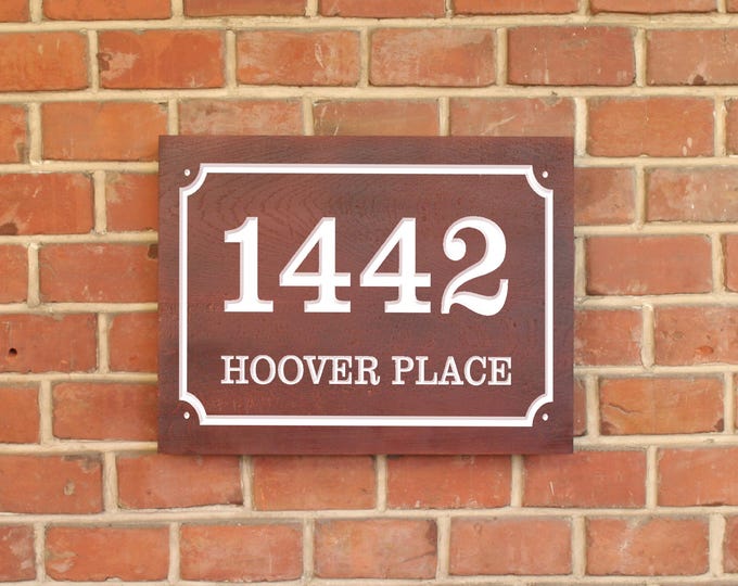 House Number Sign | Address Numbers | Address Plague | House Numbers | Beach House | Cottage Sign | Address Sign | Carved Numbers