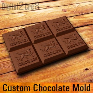Customize chocolate mold - Giant chocolate bar 7 oz - personalized custom logo silicone mold