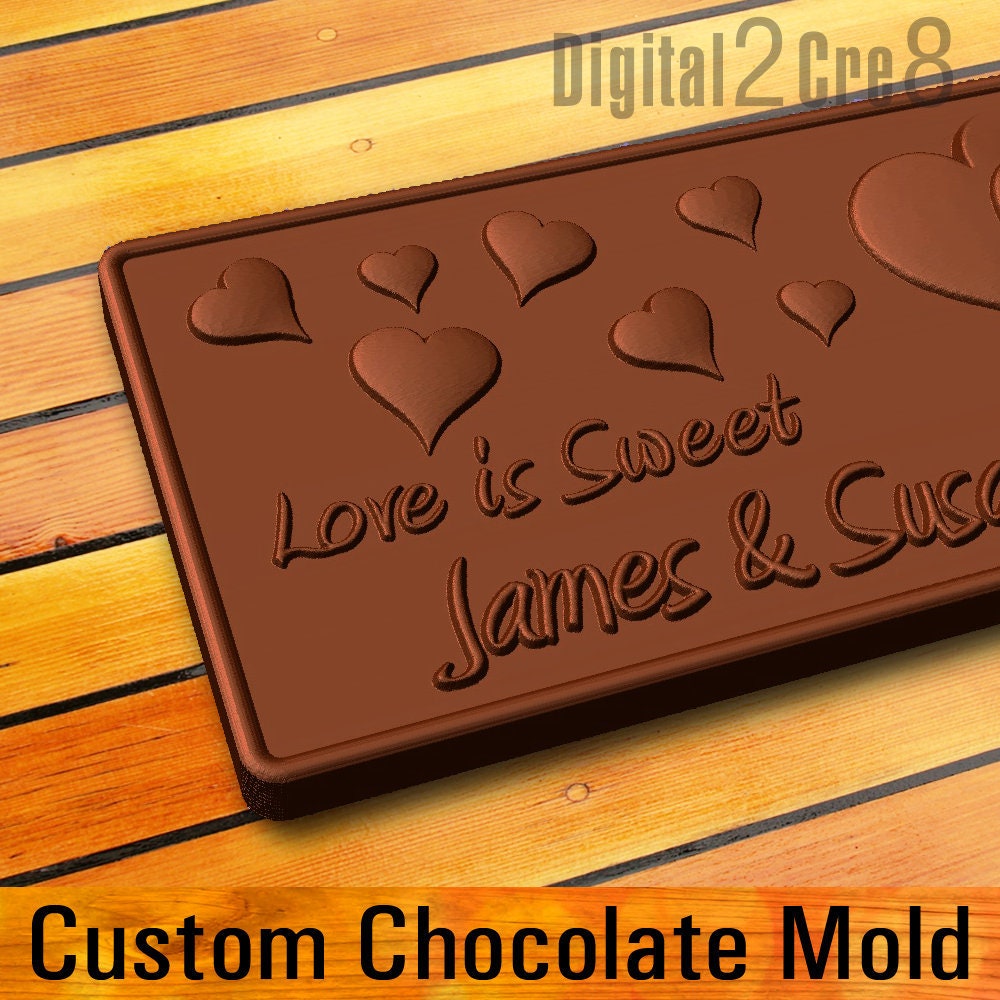 Custom chocolate mold - personalized custom logo silicone mold - valentine  day gift, wedding gift, anniversary gift