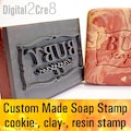 Custom made  SOAP STAMP, acrylic stamp, personalized cookie stamp, soap mold seal resin, pottery stamp under 3" - seifenstempel