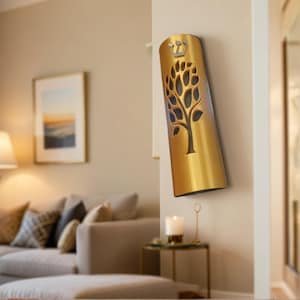 Modern Mezuzah Case with Free Scroll - Tree of Life symbol - Jewish Home Blessing Gift (4″ / 5″)   - Judaica Door Mezuzah, Jewish Gifts